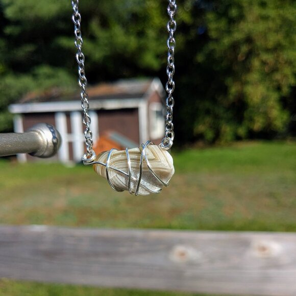 Mexican Lace Agate Wire Wrap Necklace - Picture 11 of 13